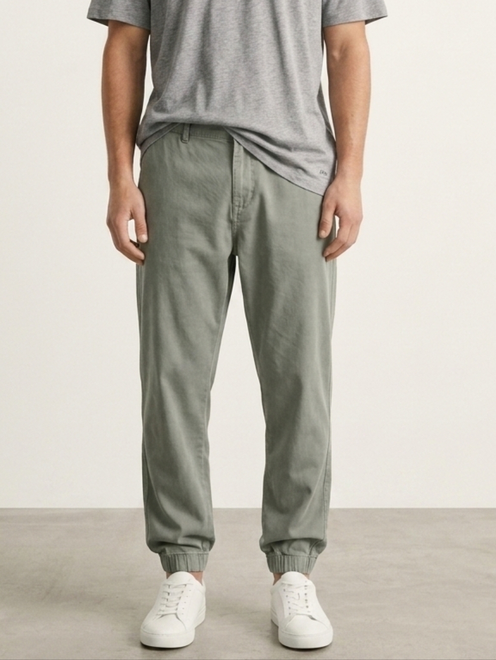 Lindbergh Men's Casual Chino Jogger Pants - Sage Green Size 36